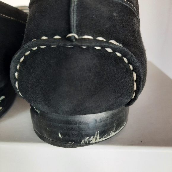 Anne Klein I FLEX Loafers Leather Black Gold Accent Logo Quiet Luxury Size 10.5 - Picture 9 of 16